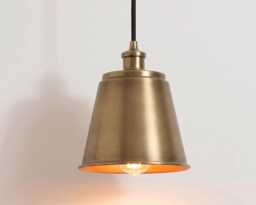 Hanging Light - Elegant Antique Brass Cone - Luxury Modern Ceiling Lamp For Kitchen, Caf?? And, Living Room, Bedroom Home Decor