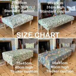 Large Tartan Coffee Table Upholstered Footstool Tweed & Checked Fabric, Sizes Ranges - thumbnail 3