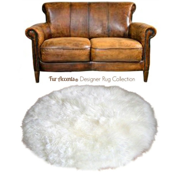 Round Faux Sheepskin Rug - Shaggy Plush Area Rug, Handmade in Usa - image 1