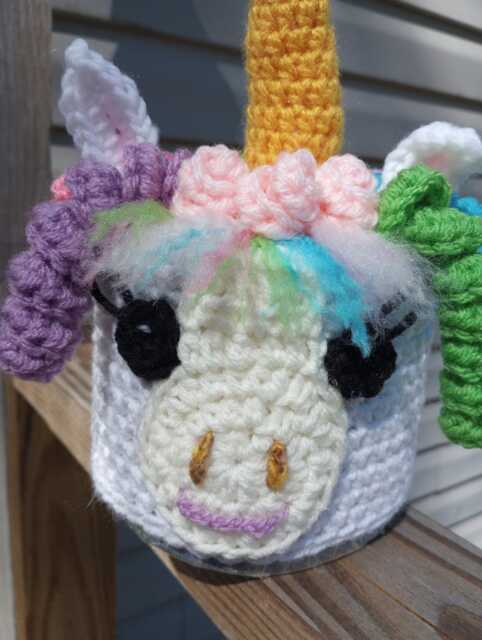 Crochet Unicorn Toilet Paper Cover Kids Bathroom Decor - image 1