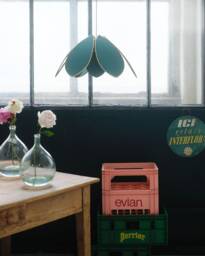 Double Flower Pendant Light - Jungle Green