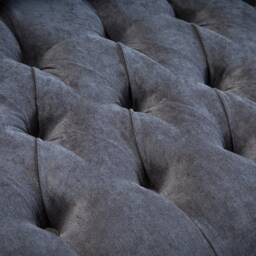 Handmade Large 3 Seater Slate Grey Velvet & Tan Brown Leather Chesterfield Sofa - thumbnail 4