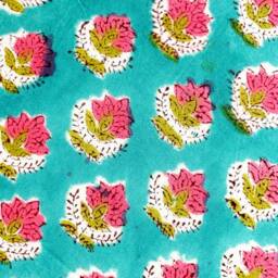 Indian Block Print Pillow Cover , Cotton Voile Hand Mede - thumbnail 3