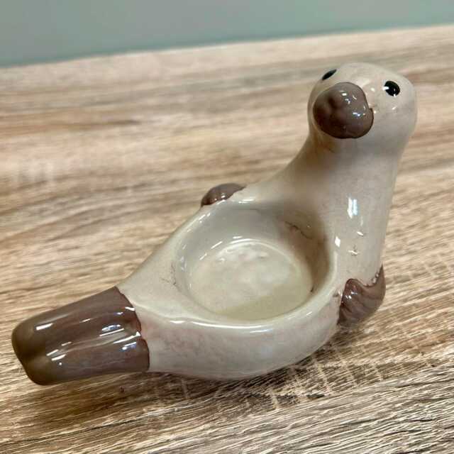 Small Seal Tealight Candle Holder Ocean Beach Nautical Home Decoration Ornament - image 1