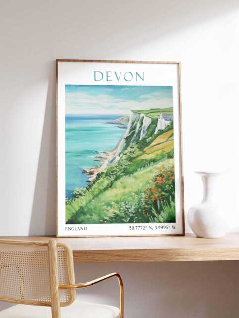 Devon Print, Poster, Wall Art, Art Artwork, Photo, Travel, Decor, Poster Gift - image 1
