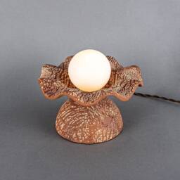 Rivale Table Lamp With Wavy Ceramic Shade Red Iron 8.25 - thumbnail 3