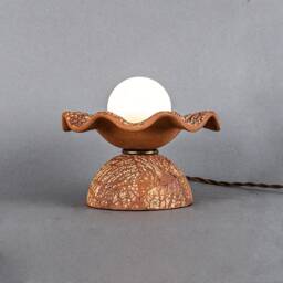 Rivale Table Lamp With Wavy Ceramic Shade Red Iron 8.25 - thumbnail 2