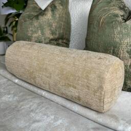 "Decorative Cushion For Sofa Or Bed, Scatter Gold - Beige Cushion, Designer Furnishing Fabric John Lewis Design Project, Bolster 16""x6" - thumbnail 2