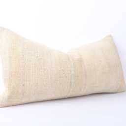 Kilim Lumbar Pillow Cover Turkish Wool, Bohemian Cushion - 12x24 - thumbnail 3