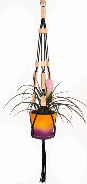 Macrame Plant Hanger Beaded Hanging Planter Plant Pot Holder With Beads Unique Modern Home Garden Decor - image 1