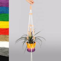 Macrame Plant Hanger Beaded Hanging Planter Plant Pot Holder With Beads Unique Modern Home Garden Decor - thumbnail 2