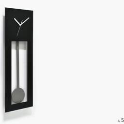 Bluntly Modern Design - Grandfather Pendulum Wall Clock/Table Customize Black Frame Concrete - The Main Photo - thumbnail 3
