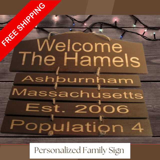 Personalized Wooden Family Wall Hanging - Custom Name Sign - image 1