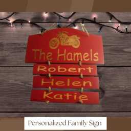 Personalized Wooden Family Wall Hanging - Custom Name Sign - thumbnail 2