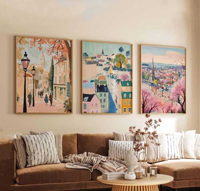 Set Of 3 Cheltenham Posters, UK Travel Prints, Cotswolds Wall Art Set, Historic Town Poster Decor, Gift For Home Or Office - image 1