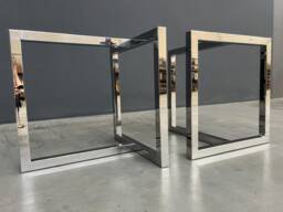 Stainless Steel T-Look Dining Table Legs - Set Of 2 - Polished Or Brushed Finish 28