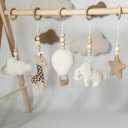 Boucle Safari Baby Gym Handmade Wooden Frame, Sensory Toys - thumbnail 4