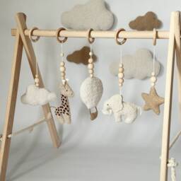 Boucle Safari Baby Gym Handmade Wooden Frame, Sensory Toys - thumbnail 3