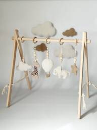 Boucle Safari Baby Gym Handmade Wooden Frame, Sensory Toys - thumbnail 1