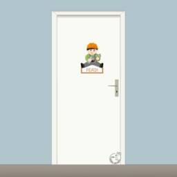 "Wall Sticker ""Construction Worker Door Sign" - thumbnail 3