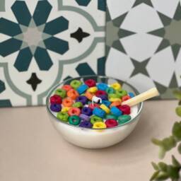 Fruit Loops Cereal Candle Unique Fake Food Realistic Gift - thumbnail 3