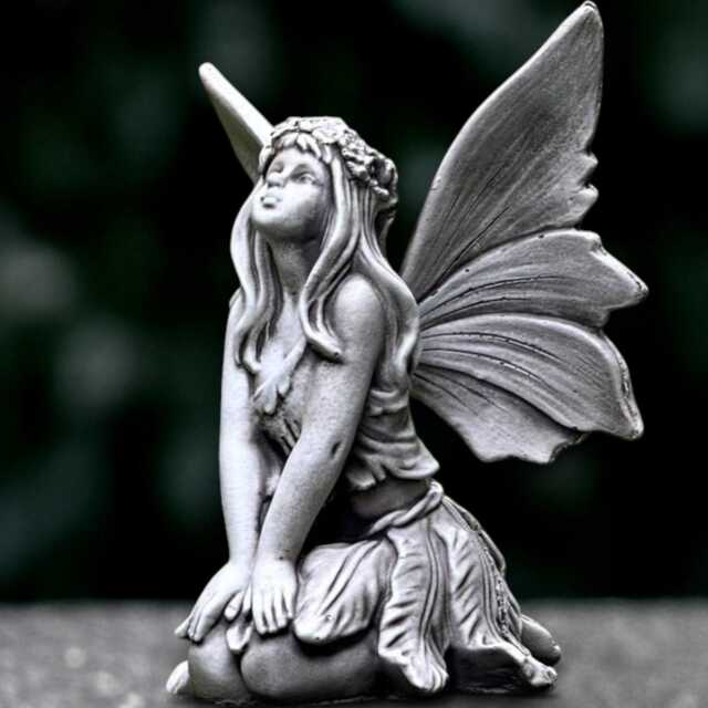 Whimsical Butterfly Girl Statue Enchanted Fairy Child Sculpture Garden Decoration Stone Figurine Handmade Woman Decor Gift - image 1