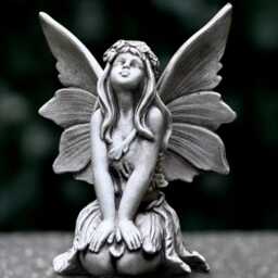 Whimsical Butterfly Girl Statue Enchanted Fairy Child Sculpture Garden Decoration Stone Figurine Handmade Woman Decor Gift - thumbnail 2