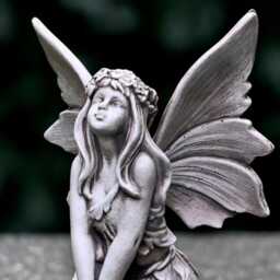 Whimsical Butterfly Girl Statue Enchanted Fairy Child Sculpture Garden Decoration Stone Figurine Handmade Woman Decor Gift - thumbnail 4
