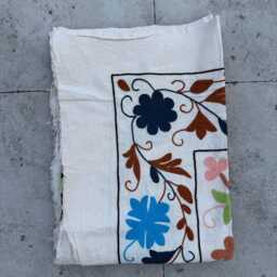 Colorful Hand-Embroidered Suzani Quilt - Cotton Throw, Ethnic Bohemian Bedding, Handmade Artisan Textile - thumbnail 4
