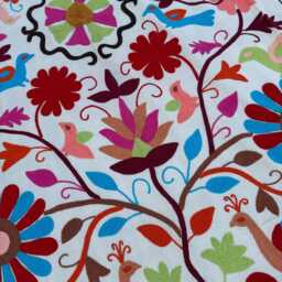 Colorful Hand-Embroidered Suzani Quilt - Cotton Throw, Ethnic Bohemian Bedding, Handmade Artisan Textile - thumbnail 3
