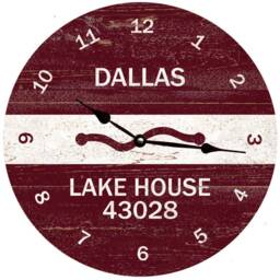 Customizable Beach Badge Clock - Coastal Lake House Decor - thumbnail 3
