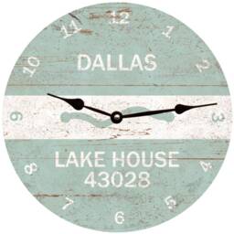 Customizable Beach Badge Clock - Coastal Lake House Decor - thumbnail 2
