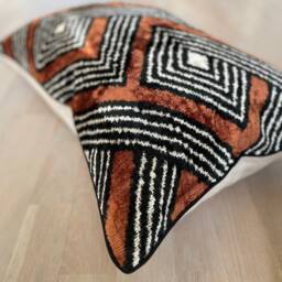 Velvet Ikat Pillow Cover African Zulu - Decorative Cushion For Sofa Or Bed - thumbnail 3