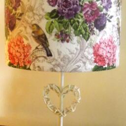 Floral Victorian Lampshade Shabby Chic Birds Fatta Da Mamma Free Gift - thumbnail 2