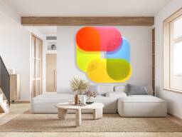 "Large Fluorescent Acrylic Wall Art 80S Neon Pop Sculpture - 60"" X 60" - thumbnail 1