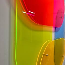 "Large Fluorescent Acrylic Wall Art 80S Neon Pop Sculpture - 60"" X 60" - thumbnail 3