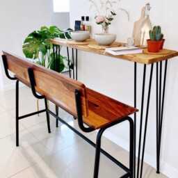 Dining Table, High Breakfast Bar With Hairpin Legs, Coffee Sofa Station Unit, Office Desk, Vanity Unit - thumbnail 3
