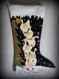 Made To Order Finished Piece Joy The World Christmas Stocking By Cheswickcompany