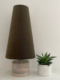 Olive Green Velvet Extra Tall Tapered Cone Lampshade - thumbnail 1