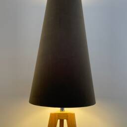 Olive Green Velvet Extra Tall Tapered Cone Lampshade - thumbnail 3