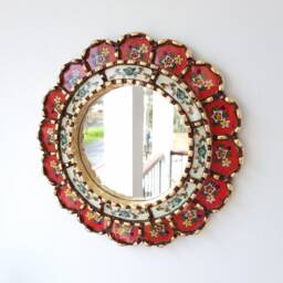 "Peruvian Mirrors ""Harmoniosa 30cm Red" - thumbnail 2