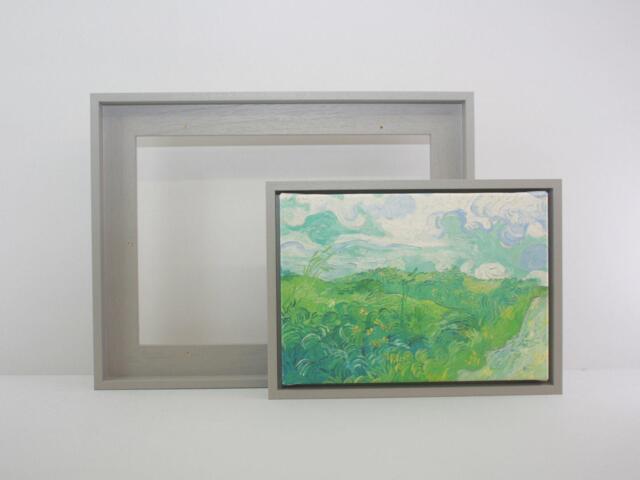 Pale Grey - 22mm Deep Tray Frame For Canvas. Standard Sizes. Floating Effect. Wooden Frame. Floater Canvases. Open Grain - image 1