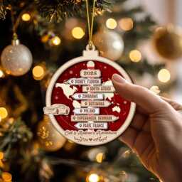 Personalized Road Trip Vacation Christmas Ornament, Custom Traveling Destination Cruise Travel Adventure Gift - thumbnail 1