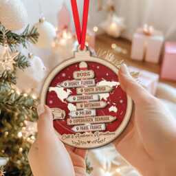 Personalized Road Trip Vacation Christmas Ornament, Custom Traveling Destination Cruise Travel Adventure Gift - thumbnail 3