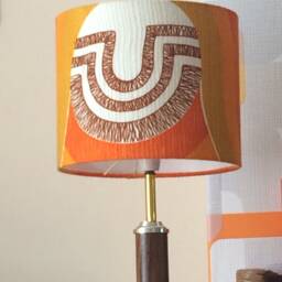 Hand Made Vintage Retro 1960S/70S Yellow & Orange Abstract Swirl Cushion Cover - thumbnail 4