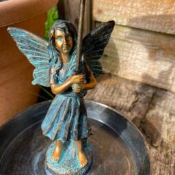 Metal Bird Feeder Hanging Fairy Feeding Display Wildlife Gift Garden Decor Distressed Decoration - thumbnail 3