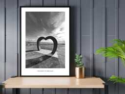 Heart Of Kirkcaldy - Black & White - Abstract Art Local Wall Print Gift Idea Bespoke Poster A5 A4 A3 Framed Or Unframed - thumbnail 1