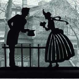 Mid-Century Couple Silhouette Decoration - Handmade Wooden Table, Cake, Or Desk Display - Cpl1 - thumbnail 3