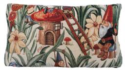 Gnome Garden Woven Cushion Cover Floral Mushroom Pillow - thumbnail 1