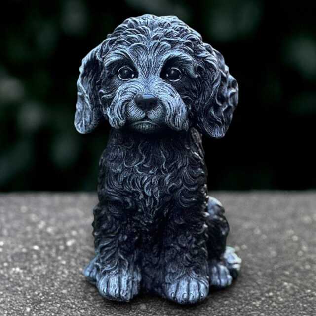 Stone Poodle Sculpture Concrete Dog Statue Outdoor Pet Decoration Handmade Poodle Ornament Lover Gift Front Door Yard Art - image 1